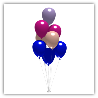 Array Kip Ellende Helium ballontrosjes bestellen? Ontwerp helium trosjes online in 3D