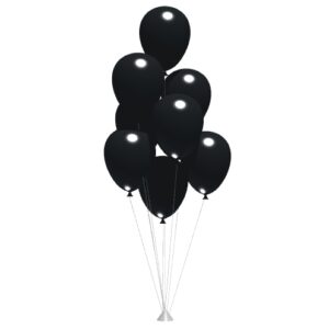 tros met zwarte heliumballonnen
