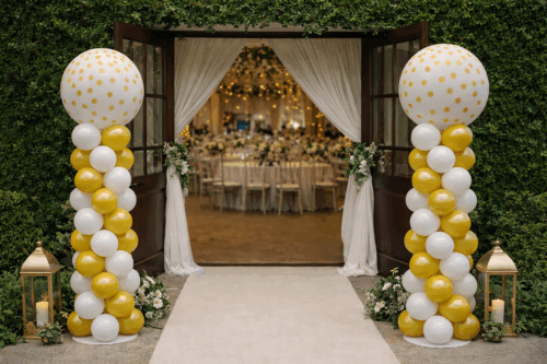 confetti print ballonnenpilaar