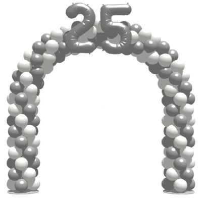 ballonnenboog 25 jaar zilver wit
