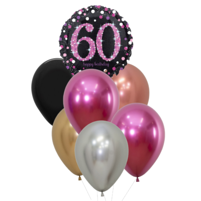 60 Jaar Heliumballon Trosje Vrouw • Jouwballonnen 60 Jaar Versiering