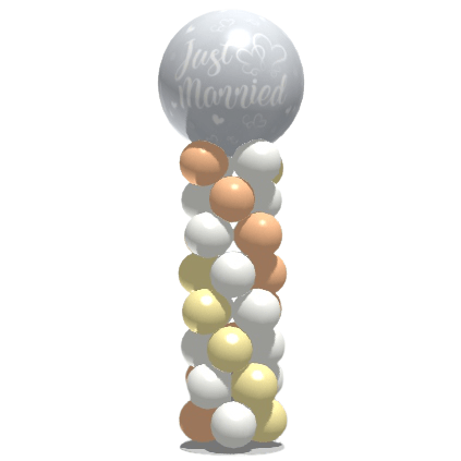 ballonnenpilaar bruiloft just married ballonnenpilaar just married wit