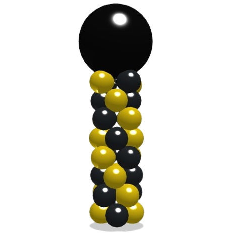 ballonpilaar zwart goud