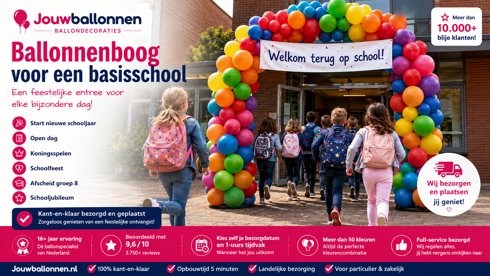 een ballonnenboog voor een basisschool