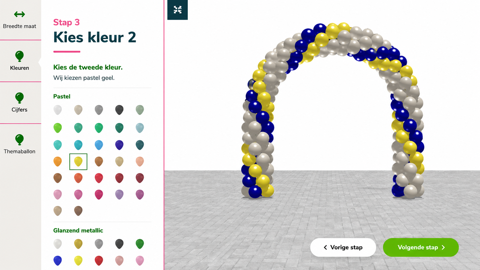 ballonnenboog online ontwerpen - kleur 2 kiezen